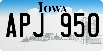 IA license plate APJ950