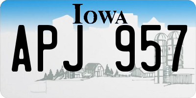 IA license plate APJ957