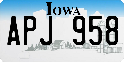 IA license plate APJ958