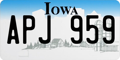 IA license plate APJ959