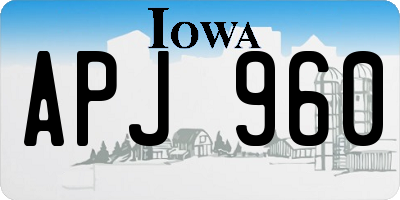 IA license plate APJ960