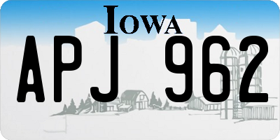 IA license plate APJ962