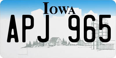 IA license plate APJ965