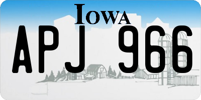 IA license plate APJ966