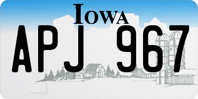 IA license plate APJ967