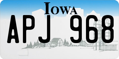 IA license plate APJ968
