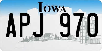 IA license plate APJ970