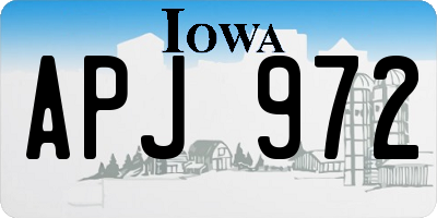 IA license plate APJ972