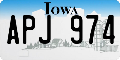 IA license plate APJ974