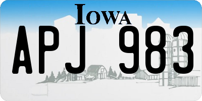 IA license plate APJ983