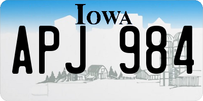 IA license plate APJ984