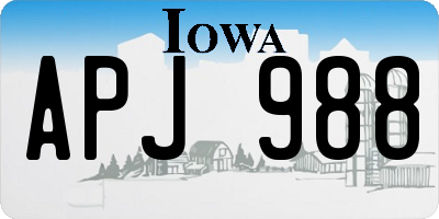 IA license plate APJ988