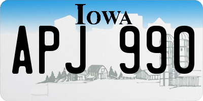 IA license plate APJ990