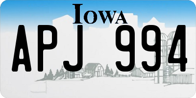 IA license plate APJ994