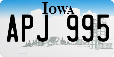 IA license plate APJ995
