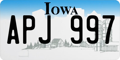 IA license plate APJ997