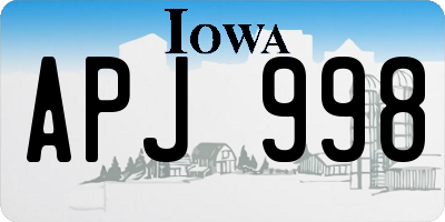 IA license plate APJ998
