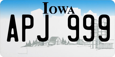 IA license plate APJ999