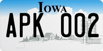 IA license plate APK002
