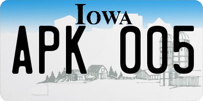 IA license plate APK005