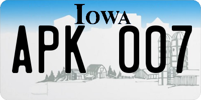 IA license plate APK007