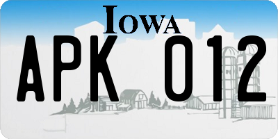 IA license plate APK012