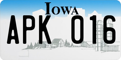 IA license plate APK016