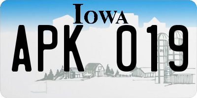 IA license plate APK019
