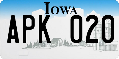 IA license plate APK020