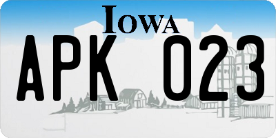 IA license plate APK023