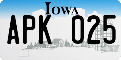 IA license plate APK025