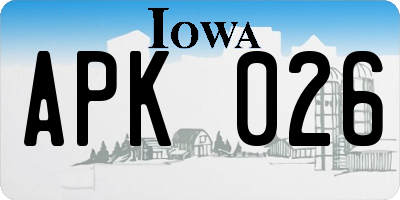 IA license plate APK026