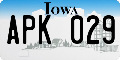 IA license plate APK029