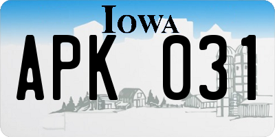 IA license plate APK031