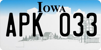 IA license plate APK033