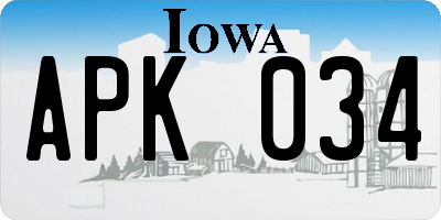 IA license plate APK034