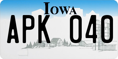 IA license plate APK040