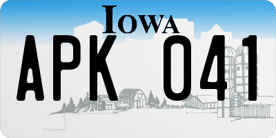 IA license plate APK041