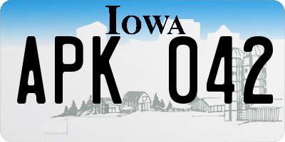 IA license plate APK042