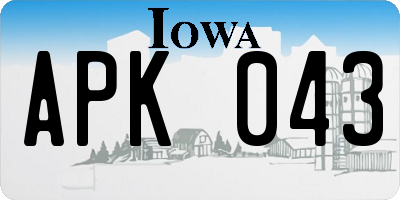 IA license plate APK043