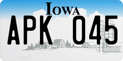 IA license plate APK045