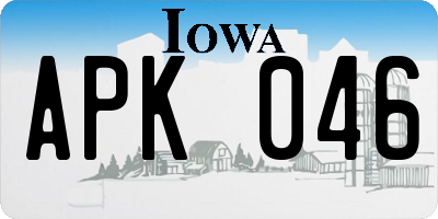 IA license plate APK046