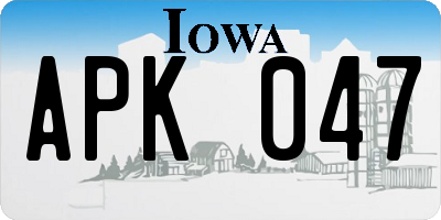 IA license plate APK047