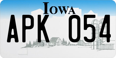 IA license plate APK054