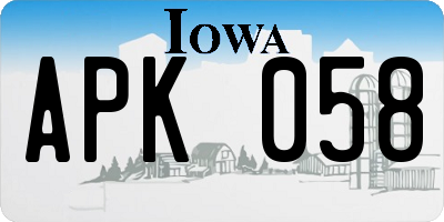 IA license plate APK058