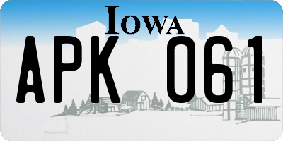 IA license plate APK061