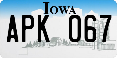 IA license plate APK067