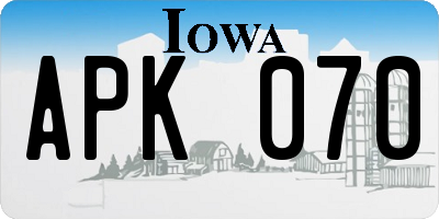 IA license plate APK070