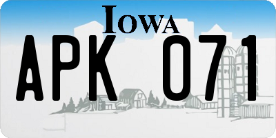 IA license plate APK071