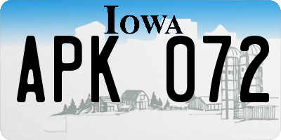 IA license plate APK072